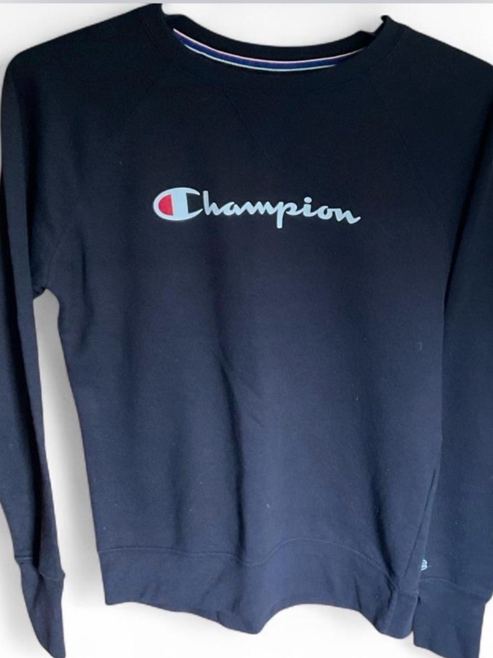 Champion Navy Crewneck Sweatshirt with Script Logo